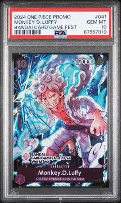2024 one piece promo luffy bandai card game fest psa 10 - Image 1
