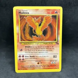 Pokemon TCG - Moltres 27/62 Non-Holo Rare - WOTC Fossil Unlimited - NM/LP - Image 1