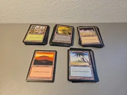 MTG Lot Of 100 Mirage Basic Lands LP - Image 1
