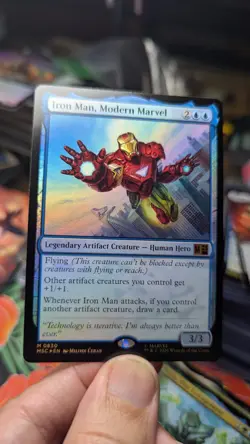 1x Iron Man Modern Marvel FOIL NM Marvel MTG Magic MSC JMP EDH x1 - Image 1