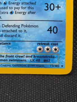 Pokemon Card - Poliwrath 13/102 Holo Rare - Base Set Unlimited - WOTC 1999 LP - Image 5