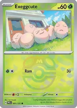 Exeggcute (Master Ball Pattern) - 001/131 - Prismatic Evolutions Pokemon Holo NM - Image 1