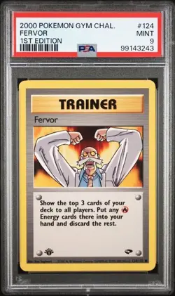 2000 POKEMON GYM CHALLENGE #124 FERVOR PSA 9 MINT 1ST EDITION - Image 1