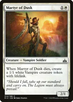 Martyr of Dusk 14 RIX MTG Common White Vampire Soldier Lifelink Staples 2018 - Image 1