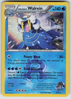 Team Aqua's Walrein 5/34 Holo Rare Double Crisis Pokemon Lightly Played - Image 1