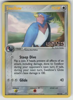 Swellow 32/113 Rare Delta Species Pokemon Reverse Holo Near Mint - Image 1