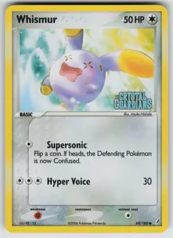 Whismur 69/100 Common Crystal Guardians Pokemon Reverse Holo Near Mint - Image 1