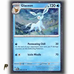 Pokemon Prismatic Evolutions Promo Glaceon 025/131 Cosmos Holo Rare NM - Image 1
