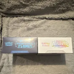 Pokemon TCG Scarlet & Violet—Prismatic Evolutions and ME— Phantasmal Flames ETBs - Image 4