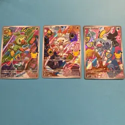Series 2 First Partner Illustration Galar Grookey 052, Scorbunny 053, Sobble 054 - Image 1