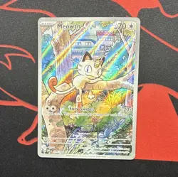 Pokemon Meowth Holo Illustration Rare Me02: Phantasmal Flames 106/094 70 HP - Image 1