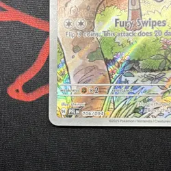Pokemon Meowth Holo Illustration Rare Me02: Phantasmal Flames 106/094 70 HP - Image 5