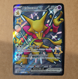 Pokemon TCG Alakazam ex 215/091 SV Paldean Fates Secret Rare Full Art Holo - Image 1
