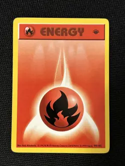 Fire Energy 98/102 (1st Edition) *Near Mint* (Shadowless)* Never Played Card - Image 1