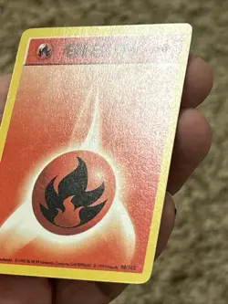 Fire Energy 98/102 (1st Edition) *Near Mint* (Shadowless)* Never Played Card - Image 3