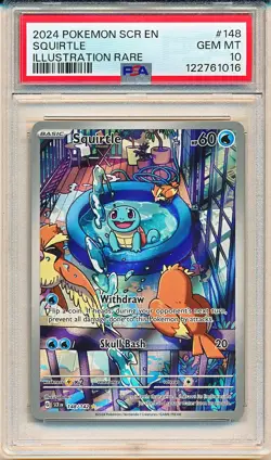 SQUIRTLE 2024 POKEMON STELLAR CROWN ILLUSTRATION RARE 148/142 PSA 10 GEM MT - Image 1