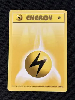 Lightning Energy 100/102 (1st Edition) *Near Mint* Shadowless Never Played Card - Image 1