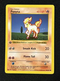 Pokemon Ponyta 60/102 (1st Edition) Shadowless *Near Mint* Never Played Card - Image 1