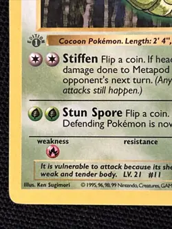 Metapod 54/102 (1st Edition) *Near Mint* (Shadowless) Never Played Card - Image 2