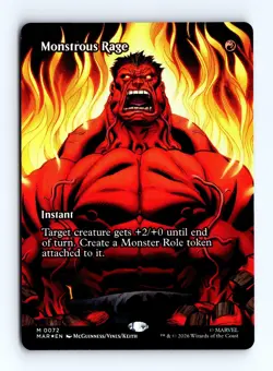 Monstrous Rage (Borderless Foil) 72 (M) MTG Marvel Universe Eternal-Legal (MAR) - Image 1