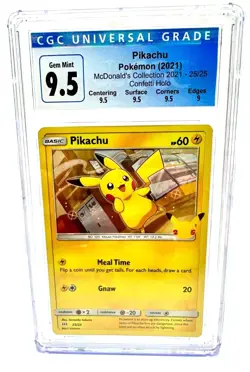 Pokemon Karte TCG Pikachu 25/25 McDonalds Holo Rare Vintage CGC 9,5 Englisch - Image 1