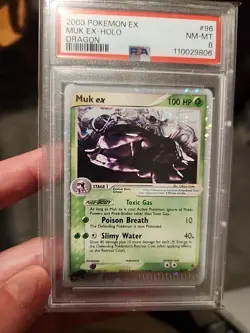 2003 POKEMON EX DRAGON #96 MUK EX-HOLO PSA 8. **BIG SWIRL** - Image 1