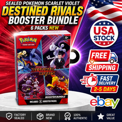 Sealed Pokemon Scarlet Violet Destined Rivals Booster Bundle 6 Packs New - Image 1