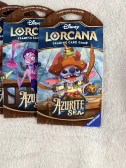 Disney Lorcana Azurite Sea Booster Pack Lot of 5 New Factory Sealed - Image 2
