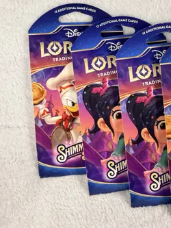Disney Lorcana TCG Card Sleeved Booster Lot Of 4 Shimmering Skies - Image 2