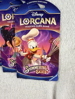 Disney Lorcana TCG Card Sleeved Booster Lot Of 4 Shimmering Skies - Image 5