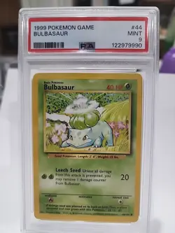 PSA 9 Bulbasaur 044/102 Base Set Pokemon TCG Wotc Vintage - Image 1
