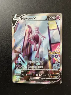 Mewtwo V (Alternate Full Art) Holo Pokemon GO 072/078 2022 NM- - Image 1
