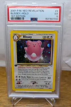 BLISSEY 2/64 1st Edition 2001 Neo Revelation Holo Rare Pokemon Card PSA 5 - Image 1