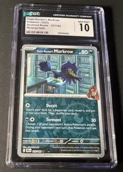 CGC 10 Team Rocket's Murkrow 127/182 Destined Rivals Reverse Holo Pokemon Card - Image 1