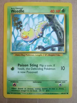 Weedle - 69/102 - Common WOTC TCG—Base Set Pokemon Card - Image 1