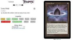 Lotus Petal - Tempest - 1997 - Magic the Gathering - Image 1