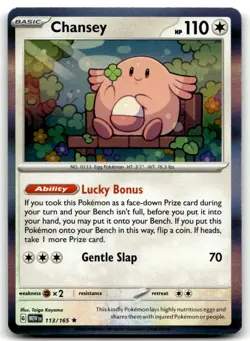 Chansey 113/165 Rare 151 Holo Near Mint - Image 1