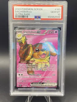 2024 POKEMON SCR EN-STELLAR CROWN ULTRA RARE #160 DACHSBUN EX PSA 10 - Image 1