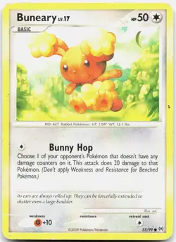 Buneary 55/99 Common Arceus Pokemon Heavily Played - Image 1