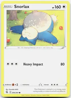 Snorlax 206/264 Common Fusion Strike Pokemon NM/M - Image 1
