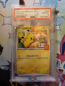 Pikachu 2025 Japanese McDonald's Promo Holo 020/M-P PSA 10 Pokemon TCG - Image 1