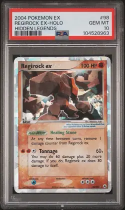 Pokemon Regirock ex EX Hidden Legends Holo Ultra Rare #98 PSA 10 Gem Mint - Image 1