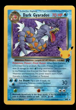 Pokemon Dark Gyarados Celebrations: Classic Collection #8/82 NM - Image 1