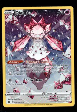 Pokemon Diancie SWSH: Crown Zenith: Galarian Gallery #GG13/GG70 NM - Image 1