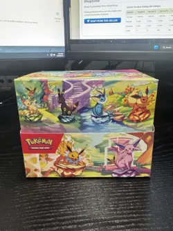 Pokemon TCG Prismatic Evolutions Full Set of 8 Sealed Mini Tins with Display - Image 2