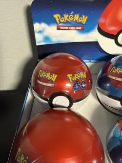 Pokemon TCG- Pokemon Go Set- 6 Pokeball Tins- Factory Sealed and Display Case - Image 5