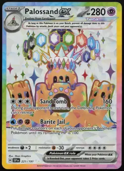Palossand ex 221/191 Ultra Rare Surging Sparks Holo Near Mint - Image 1
