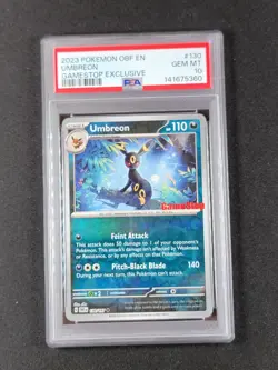 2023 POKEMON OBF EN-OBSIDIAN FLAMES #130 UMBREON GAMESTOP EXCLUSIVE PSA 10 - Image 1