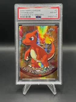 2000 Topps Chrome CHARMELEON Pokemon TV - Spectra #5 PSA 8 - Image 1