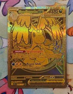 Mega Dragonite Ex 295/217 GOLD HYPER RARE POKEMON ASCENDED HEROES NM!! - Image 1